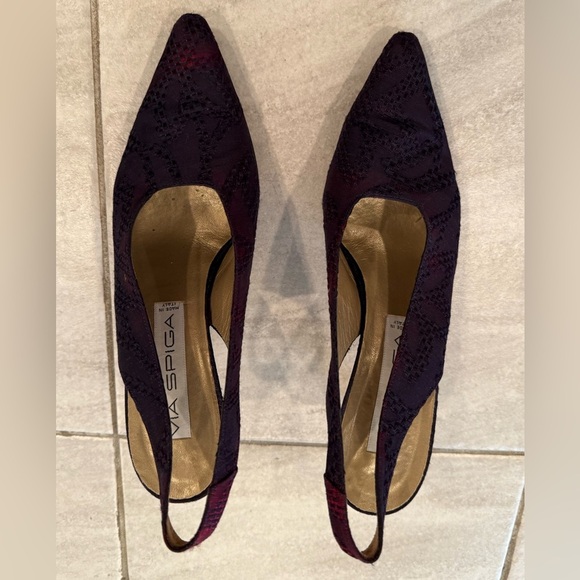 Via Spiga Slingback Heels deep plum/purple size 8.5 - Picture 4 of 13